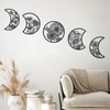 OYEFLY 5 Pieces Metal Moon Phase Wall Decor,Black Boho Moon