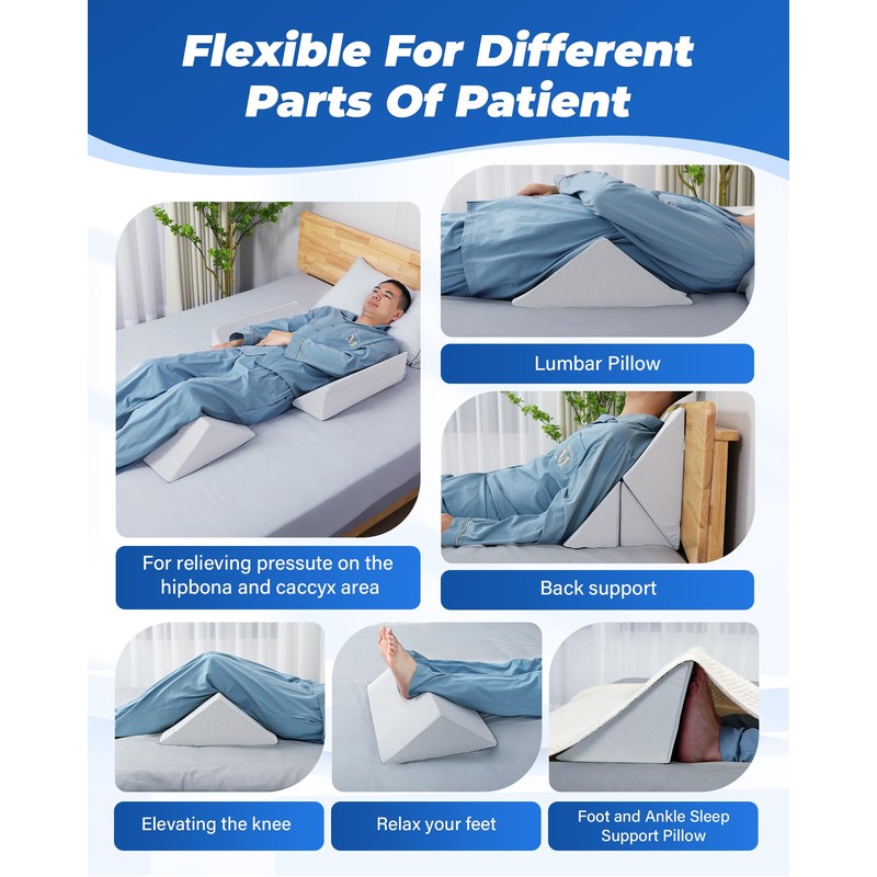 Positioning Wedge Pillow for Side Sleeping (3 in 1),19.69",Off-white Gray
