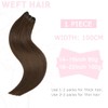 Sindra Weft Hair Extensions Human Hair Chocolate Brown Invisible Hair