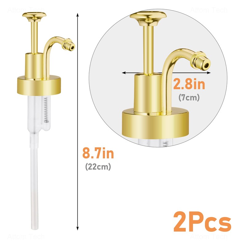 NiHome Coffee Syrup Pump Dispensers 2-Pack, Coffee Bar Accessories for