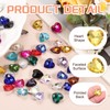 sourcing map 80Pcs Heart Rhinestones, 10mm Pointed Back Heart Glass