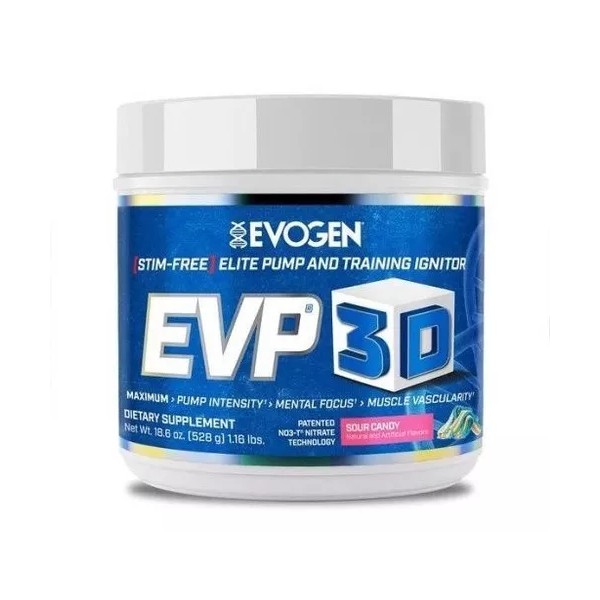 Evogen Evp 3d 40 Servicios Pre Entreno Energia Enfoque Pump Sabor Sour Candy