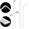 ALINK 500-Pack White Flexible Plastic Drinking Straws, Solid White Disposable