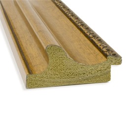 Amanti Art Mirror Makeover 24x30 Bathroom Mirror Frame Border Kit, Peel and Stick Wall Moulding Frame, Fully Assembled Black Border DIY Kit - Mirrored Glass NOT Included - Parlor Gold Trim