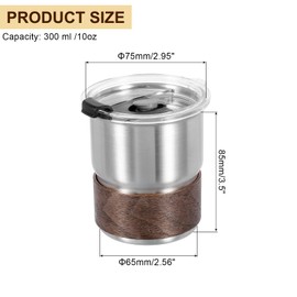 uxcell 304 Stainless Steel Cups with Sleeves & Lid, 10oz Double Wall Water Glasses Cup Shatterproof Drinking Tumbler for Home Office Bar Restaurant