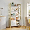 YITAHOME Bookshelf and Bookcase with Storage Cabinet, Standing 5 Tiers