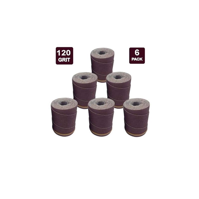 Ready-to-Wrap Sandpaper Rolls | 120 Grit | 6 Pack |