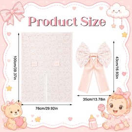 Chumia Baby Car Seat Canopy Cover Car Seat Cover for Girls Boys with Bow Stroller and Cart Covers Carseat Nursing Covers for Infant Newborn Gift, Pink
