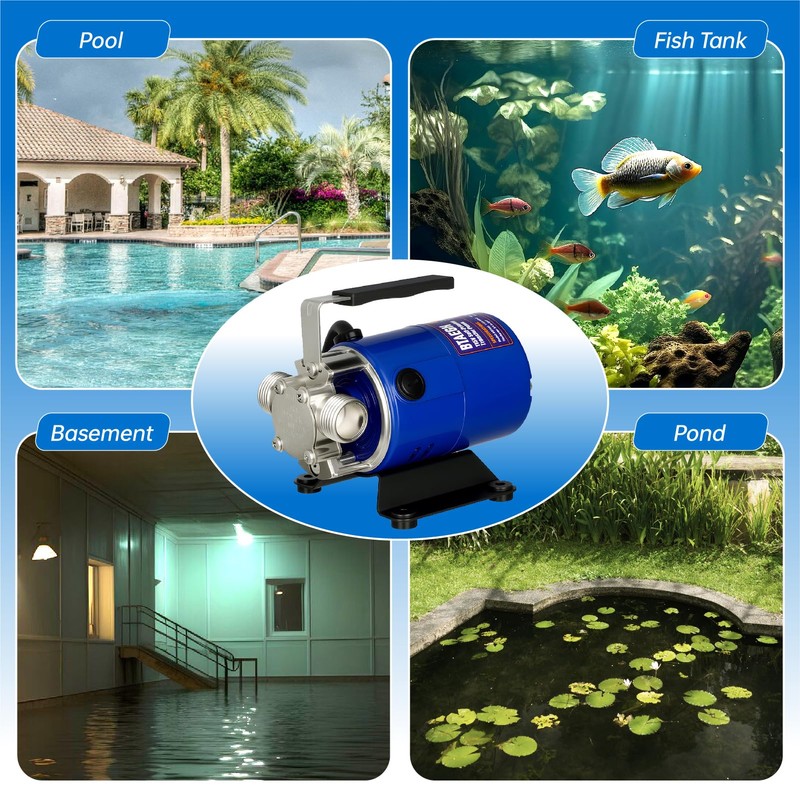BTAEGH Water Transfer Pump 115V 1/10HP 330 GPH Portable Electric