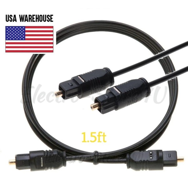 Electro-Store4U 1.5ft Optical Cable TOSLink Fiber Digital Audio Wire Sound