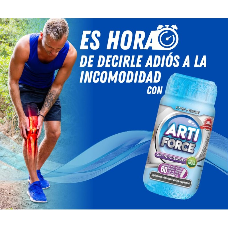 Xtraforce Arti Force Suplemento Articular Óseo Ingredientes Naturales Glucosamina Calcio