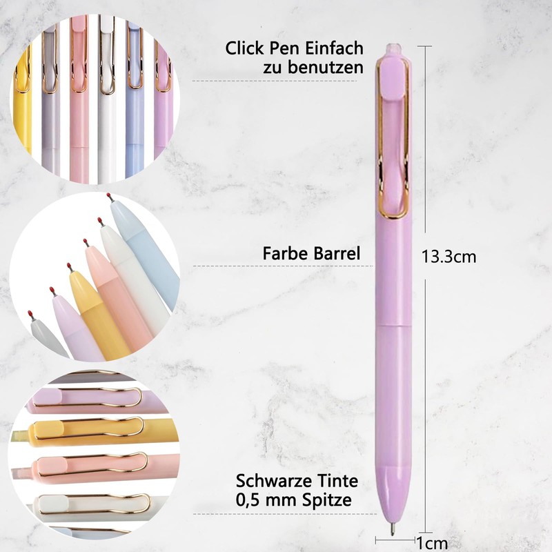 Pack of 12 Highlighters Pastel 6 Pieces Gel Pens Set