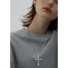 CELESTIA Jesus Crucifix 925 Sterling Silver Necklace, Unisex Religious Catholic
