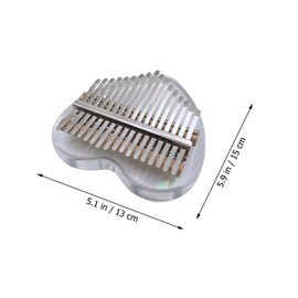 Kisangel Key Mini Acrylic Kalimba Thumb Piano Transparent Finger Piano Musical Instrument for Beginners with Storage Bag Tuning Hammer Note Stickers Cleaning Cloth Portable Travel Music