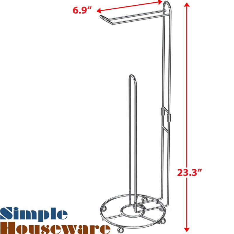 Simple Houseware Toilet Paper Holder for Bathroom Tissue Freestanding Storage,
