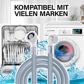 Inlet Hose Dishwasher and Washing Machine 3.5 m with Angle and Straight Safety Valve Diameter 3/4 Inch Water Hose for Temperatures up to 25 °C - Made in EU - Warranty 5 Years - ONIX TECH