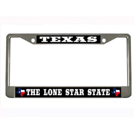 Texas The Lone Star State Design Heavy Duty Metal Car License Plate Frame Auto Tag Holder