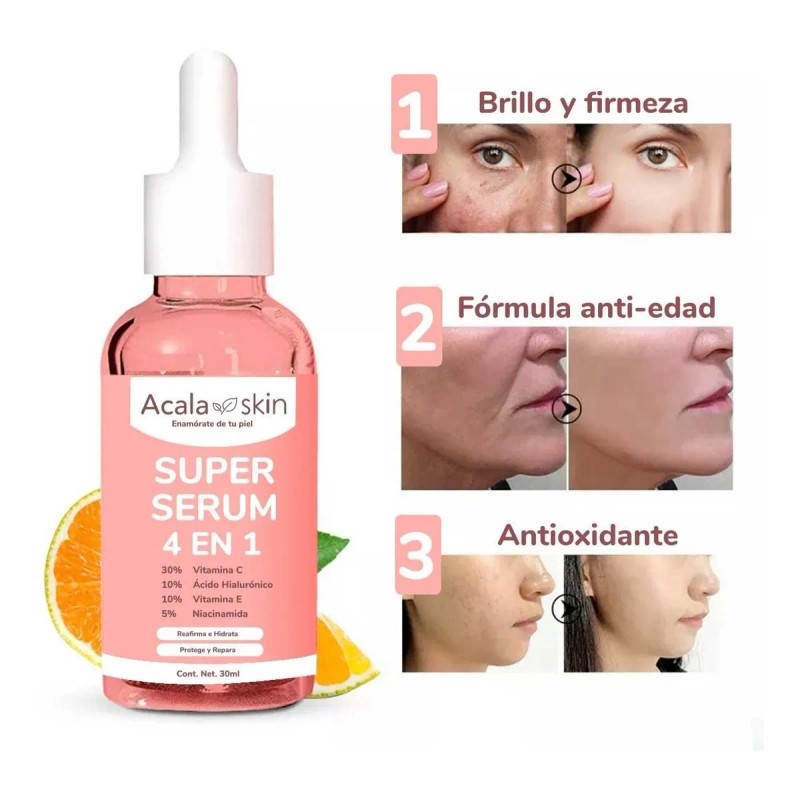Serum 4 En 1 - Vitamina C + Ácido Hialurónico