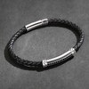 Carleen Freedom 925 Sterling Silver Genuine Mens Leather Bracelet Valentines