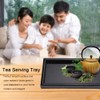 Wooden Tea Tray,Rectangular Black Solid Wood Tea Coffee Snack Fruit