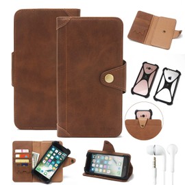 K-S-Trade Qualitätiv & Innovativ Handyhülle + Kopfhörer Für General Mobile Gm 10 Schutz Hülle Walletcase Bookstyle Tasche Case Handytasche