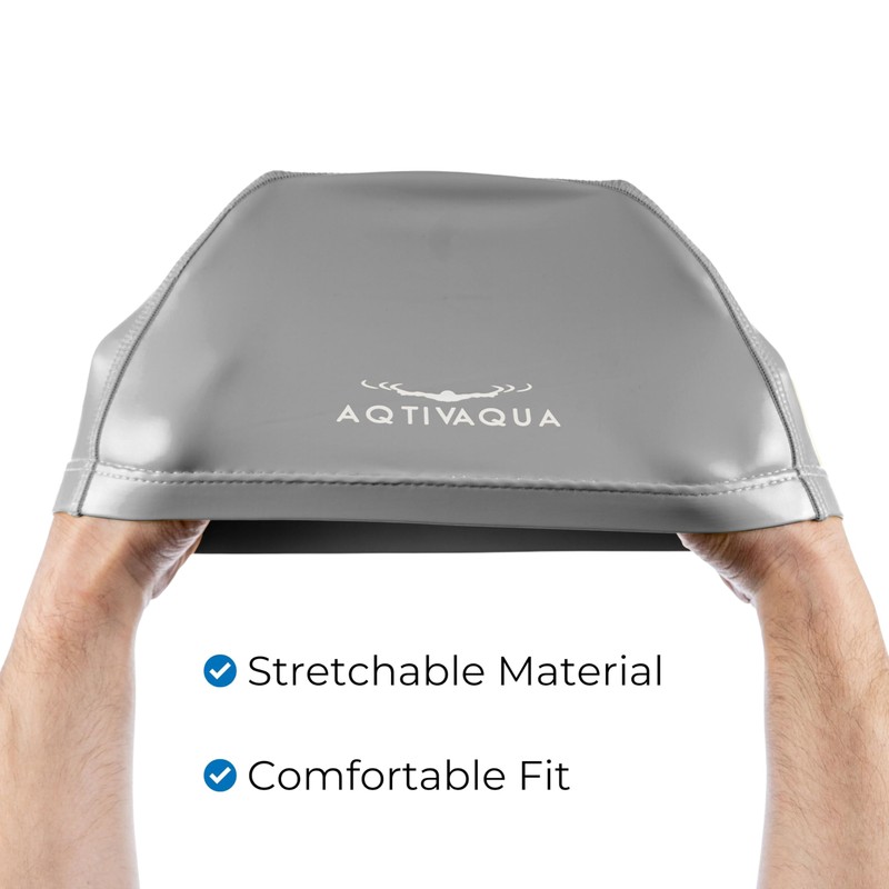 AqtivAqua Swimming Cap for Adults and Kids — Soft and