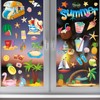 134Pcs Summer Window Clings, Summer Themed Window Stickers Kit -
