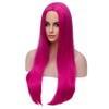 MAGQOO Hot Pink Wig for Women Long Hot Pink Wig