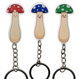Set of 3 Mushroom-Shaped Grocery Shopping Cart Keys – Universal Fit for Canadian Loonie and Quarter Carts, Easy-Release Shape, Durable Plastic Design