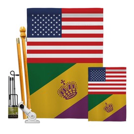 Americana Home & Garden Mardi Gras US Garden House Flag Kit Springtime Carnival Festival Masquerade Celebration Season Holiday French Decoration Banner Small Yard Gift Double-Sided, Made in USA