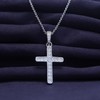 18K White Gold Plated Moissanite Cross Necklace | 0.36 Ctw