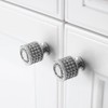 Candeon Crystal Furniture Knobs, Pack of 2 Silver Knobs, Cupboard