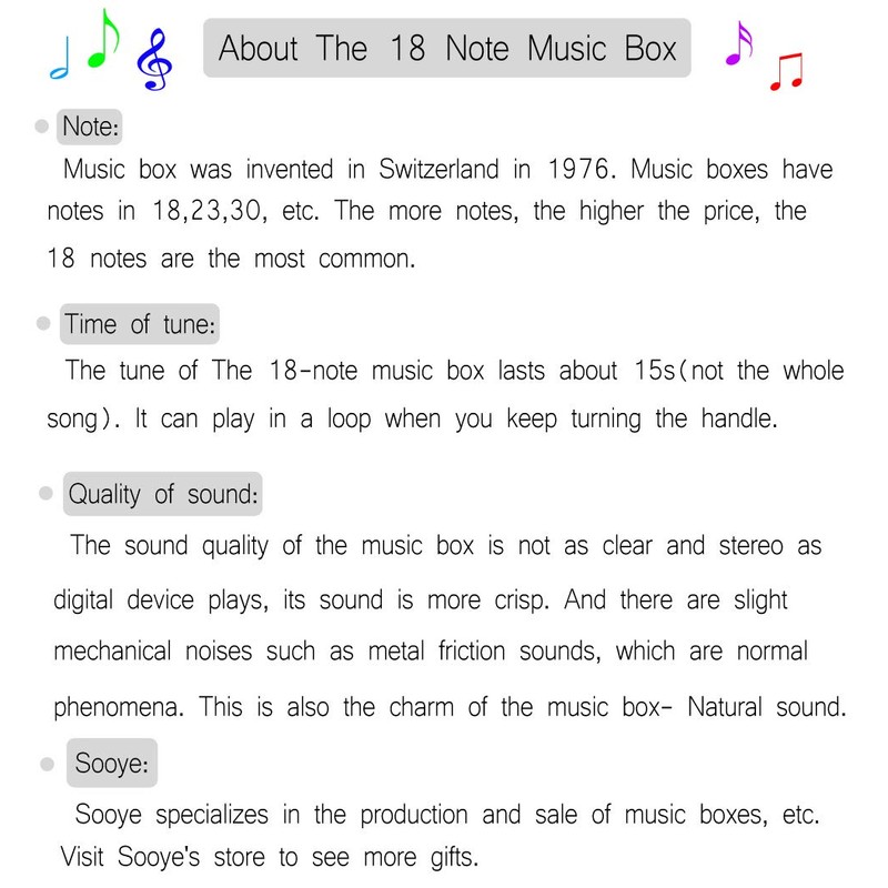 Sooharic Wooden Music Box You are My Sunshine, Heart-Shaped Wind