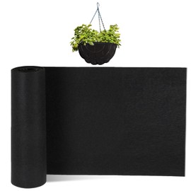 Hahafelt 1 Roll 12x120 Inch Felt Liner Roll Fabric Planter Natural Coconut Non Woven Black Liner Sheets Plant Potting for Garden Planters Flower Basket Animal Pets