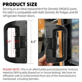 TonGass (2-Pack, Black RV Refrigerator Fridge Upper and Lower Door Handles Compatible with Dometic Fridge Upper and Lower Door DM2652 DM2852 DM2862 DM2662 and DM2663
