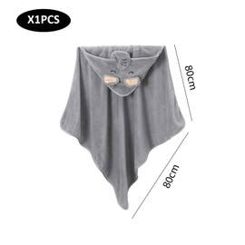 NyxSeat 1 Piece Baby Bath Towel, Soft Absorbent Towel, Baby Bath Towel with Hood, Personalisable, Creative, Animal Look, Gift for Newborns, Bath Product (Grey)