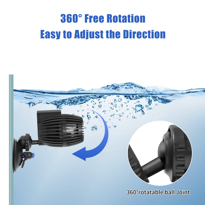 AQUANEAT Circulation Pump,1300 GPH Aquarium Wave Maker, Fish Tank Powerhead