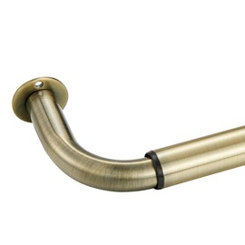 Room Darkening Curtain Rod, Wrap Around Design, Extra-Thick 1-Inch Diameter Single Drapery Rod, Extendable Metal Rod Set for the Blackout Curtains and Sheer (Antique Bronze, 48-84")