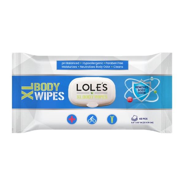 LOLE'S XL Body Wipes - Cleansing, Hydrating & Rinse Free