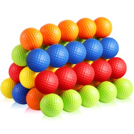 Yunsailing 50 Pack Foam Golf Practice Balls Realistic Feel Flight Training Tools for Indoor or Outdoor Backyard, Golf Balls Colored That Come in 5 Colors, Yellow, Orange, Red, Green, Blue