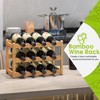 BMOSU Bamboo Wine Rack Wine Storage Cabinet Shelf 12 Bottle