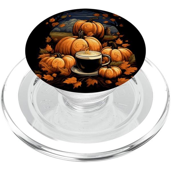 Pumpkin Spice Coffee Latte Autumn Leaves Autumn Season PopSockets PopGrip
