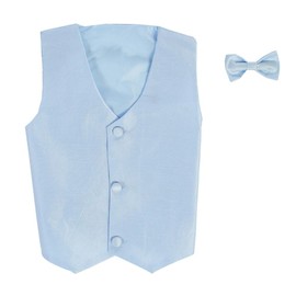 Vest and Clip On Boy Bowtie set - LIGHT BLUE - 8/10