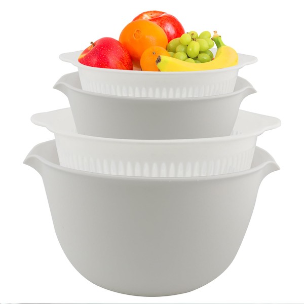 2 Sets 3 Qt，2 in 1 Kitchen Colander Set with