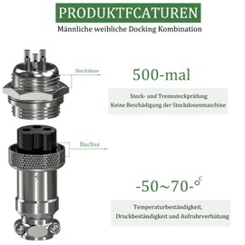 CLDIY 3 Pins GX16-3 Panel Metal mounting Round Metal Aviation Plug Adapter Male Female Socket (10 pcs)