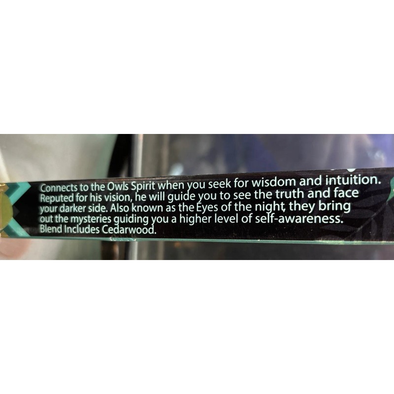 Owl Spirit (Cedarwood) Incense Sticks by Native Spirits NEW -