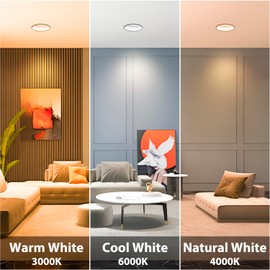 FWoche LED Recessed Spotlight, Flat, 10 W, Dimmable, 230 V, LED Spotlight, Ceiling Spotlights, 3000 K, Warm White, 6000 K, Cool White, 4000 K, Neutral White, IP44 for Bathroom, Living Room
