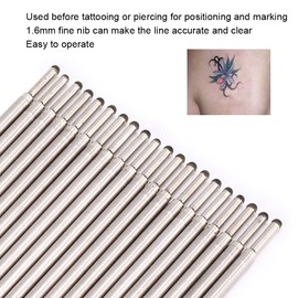 Temporary Tattoo Marker, 20pcs/Box Tattoo Skin Marker Pen Cores Tattoo Marking Pen Refill Accessory Tattoo Pen Core for Professional Body Art Pens and Eyeliner (blue)