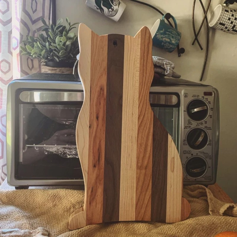 Cat Shaped Cutting Board Wooden Kitchen Chopping Board Cute Cheese