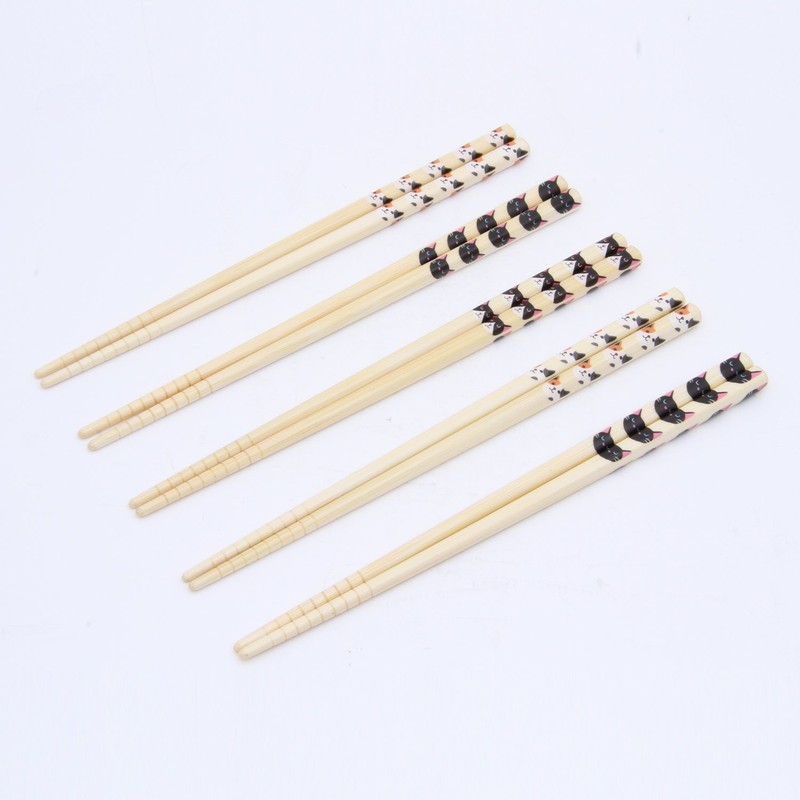 Fuji Boeki Chopsticks Set of 5 Cat 14113